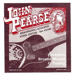 John Pearse® Strings »3100 G-TUNING - RESOPHONIC/ACOUSTIC STEEL GUITAR - PHOSPHOR BRONZE« Corde per Resophonic/Chitarra-Acustica - 016/059