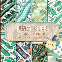 Funny Slide Scrapbook Paper: Playful Patterns Perfect for Journaling, Mixed Media Projects, Decoupage, and Unique Gift Wrapping