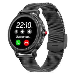 Cool Dover Smartwatch van metaal en siliconen, zwart (oproepen, gezondheid, sport, extra armband)