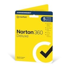 Norton 360 Deluxe 2024, antivirussoftware, internetbeveiliging, 5 Apparaten, 1 Jaar, Secure VPN en Password Manager, PCs, Macs, tablets en smartphones, envelop, past in de brievenbus