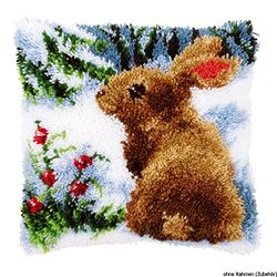 Vervaco - Almofada de crochê, design de coelho na neve, multicolorido