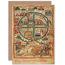 Wee Blue Coo CARD GREETING MAP ANTIQUE JERUSALEM PALESTINE CITY PLAN PRESENT GIFT