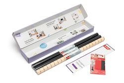 d-c-fix Juego creativo de láminas adhesivas para muebles Ikea Besta Sideaboard – 2 x Uni Satinado negro satinado, 1 x Wooden Slats (67,5 cm x 2 m cada uno), tiras de madera