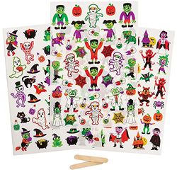 Baker Ross FX208 Halloween wrijfbare, overdraagbare Stickers - Pak van 120, Stickers, Watervaste Knutselstickers voor Kinderen, Keramische Hout- en Papierstickers