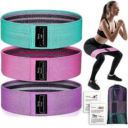 Fasce elastiche di esercizio, set di 3 livelli di elastici di resistenza, fasce per gambe e glutei, Rosa.
