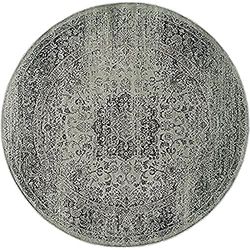 SAFAVIEH Tapis Traditionnel Pour Salon, Salle à manger, Chambre à coucher - Vintage Collection, Tapis à poil court, Gris et épicéa, 183 X 183 cm
