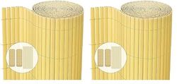 vounot® Canisse en PVC Brise Vue Ultra Renforcé avec Attaches de Fixation Double Face pour Jardin Balcon et Terrasse Résistante à la Corrosion et aux Intempéries 90x500cm Beige (Lot de 2)
