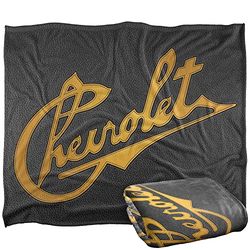 Chevrolet-deken, 152 x 127 cm, gestikt Chevrolet Script, Silky Touch, superzachte plaid