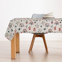 Belum Christmas Tablecloth 100 x 140 cm Resin Coated Stain Resistant Merry Christmas 44 Lurex