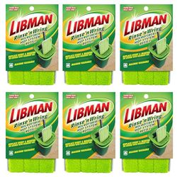 Libman Rinse 'n Wring Mop and Bucket System Ricariche | Mocio per pavimenti in microfibra | Detergente per pavimenti in legno duro | Mocio bagnato e asciutto | 6 tamponi di ricarica in microfibra