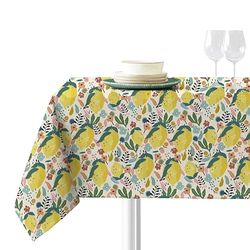 Sokios. Nappe Citron. Fabriqué en Fil de Chenille Fin en Microfibre 100% Polyester. Ne se froissera Pas, ne rétrécit Pas, Table 90 x 290 (160 x 360)