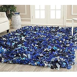 Safavieh Shaggy tapijt, SG951, handgetuft polyester, 152 x 243 cm, blauw / meerkleurig