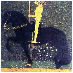 ArtPlaza TW90476 Klimt Gustav The life of a struggle (The Golden Knights) Decorative Panel, Wood MDF, Multicolour, 70x70 Cm