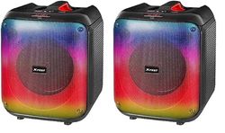 Trevi XFest XF 470 KB Altoparlante Amplificato 60W, Cassa Wireless Portatile con Microfono Dinamico Incluso per Karaoke, Funzione TWS, File MP3 da Flash USB/Micro SD, AUX-IN, Display LED Rosso