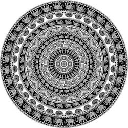 Miracle Home Mandala/Pareo Multi 309, 100% Algodón, Negro, 180RD
