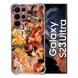 Cokitec Beschermhoes van gehard glas voor Samsung Galaxy S23 Ultra Manga One Piece Nakama