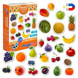 MAGDUM Magneti Bambini Frutta&Bacche - 25 GRANDI Calamite Frigorifero - Calamite Bambini- Giochi Bambini 3 anni- Regalo bambino 3 anni- Calamite per Bambini - Giochi Magnetici- Giochi Educativi 3 anni