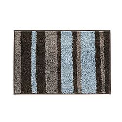 InterDesign 18970EU microvezel gestreept tapijt, 50 x 80 cm, mokka / grijs