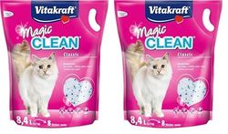 Vitakraft - Magic Clean, Perlas de Gel de Sílice Súper Absorbentes - 8,4 L / 3,7 kg (Paquete de 2)