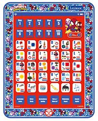 Lexibook JCPAD002SPi3 Spidey and His Amazing Friends Spider-Man Tablette bilingue pour apprendre les lettres de l'alphabet, les chiffres, les mots, l'orthographe et la musique, anglais/allemand, bleu,