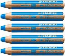 STABILO 880/450, waterverf & waskrijt- STABILO woody 3 in 1-5 stuks - licht blauw