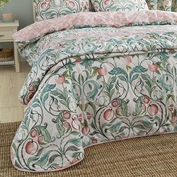 Catherine Lansfield Clarence - Colcha Acolchada Reversible Floral (220 x 230 cm), Color Natural