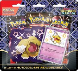 Pokémon TCG: verstelbare zelfklevende collectie van scharlaken en paars – Paldea bestemmingen – Toutombe (1 glanzende promokaart en 3 boosters)