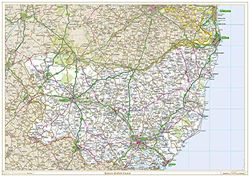 Historic Suffolk County Map-2A Plastic Coated (119cm x 168cm)