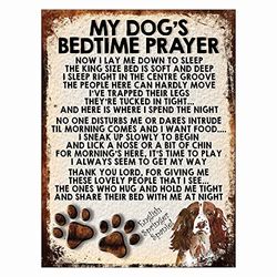 Shawprint Limited MY DOG'S BEDTIME PRAYER RETRO STYLE METAL TIN SIGN/PLAQUE (288DRM) English Springer Spaniel brown