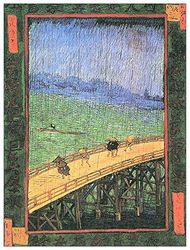 ArtPlaza Van Gogh Vincent-Japanse Bridge in The Rain (After Hiroshige) decoratieplaat, MDF, meerkleurig, 60 x 80 cm