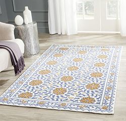 Safavieh hk150 a-3 Hunter Alfombra Lana Marfil/Azul, Lana, Ivoire/Bleu, 83x144x144 cm