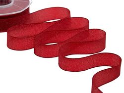 Furlanis - Velo Luminoso, Nastro Decorativo Italiano Per Confezioni, Bomboniere, Pacchi Regalo - Rosso, 25 mm x 20 m