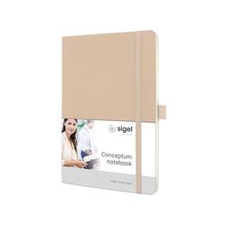 SIGEL CO333 Cuaderno premium a líneas, A5, tapa blanda, beige - Conceptum