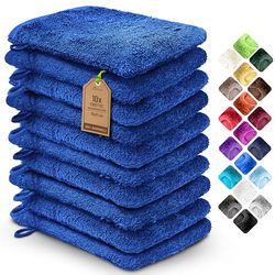 NatureMark Zestaw 10 ręczników frotte, 100% bawełna, królewski błękit, 15 x 21 cm