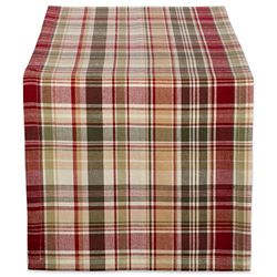 DII Roupas de mesa de outono e ação de graças, algodão, xadrez, 72 x 14 polegadas (caminho)