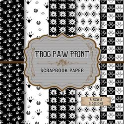 Frog Paw Print Scrapbook Paper: Double Sided Sheets | Ideal for Origami, Mixed Media Art, DIY Projects, & More | "8.5 x 8.5"