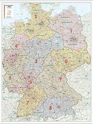 Postleitzahlenkarte Deutschland als Poster, mit Leisten: 1:700.000, Format ca. 100 x 140cm, mattes Papier