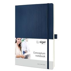 SIGEL CO317 Cuaderno premium a líneas, A4, tapa blanda, azul - Conceptum