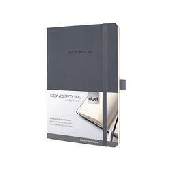 SIGEL CO329 Cuaderno premium a líneas, A5, tapa blanda, gris - Conceptum