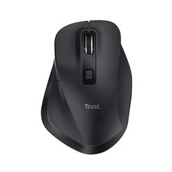 Trust Fyda Wireless Mouse Bluetooth + 2.4GHz, Ergonomic Thumb Rest, 50% Recycled Materials, 800-2400 DPI, Rechargeable Battery, Multidevice Bluetooth Mouse for Laptop PC iOS Mac Android, Black