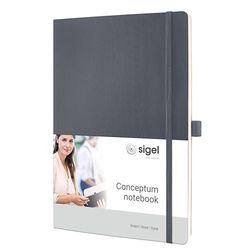 SIGEL CO319 Cuaderno premium a líneas, A4, tapa blanda, gris - Conceptum