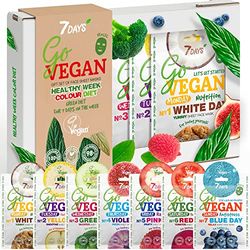 7Days Calendario Maschere Viso Regalo Vegano - Set di Maschere in Tessuto Biologico Idratanti e Nutrienti - Set Regalo di Maschere Viso Naturali, 7 pezzi