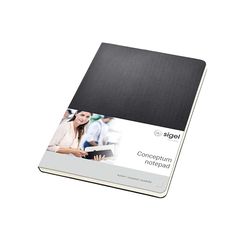 SIGEL CO802 Notizblock Conceptum, ca. A5, kariert, schwarz: Notebook Conceptum, Classic, Hardcover
