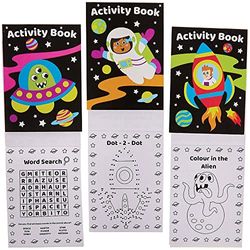 Baker Ross FX314 Solar System Mini Activity Books - Pack of 12, Entertaining Travel Activities, Party Favours, and Colouring Books for Children