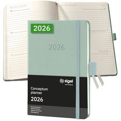 SIGEL C2673 Wochenkalender Conceptum 2026, ca. A6, mintgrün: Agenda Conceptum, Classic, Hardcover
