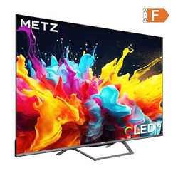 Metz QLED TV + MQE7600 4K UHD 43 inch Smart TV met Google TV anti-reflecterend mat display Dolby Vision Dolby Atmos HDR Wi-FI (2024 model, zwart)