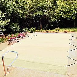 VEVOR Säkerhetsskydd för pool, 4 x 7,9 m i marken poolskydd, beige PVC-poolskydd, rektangulärt säkerhets poolskydd, marken poolskydd, solid säkerhet poolskydd för simbassäng vinterskydd