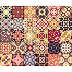 (30 pièces) Stickers Carrelage Adhésif 15x15 cm - Sticker Autocollant Carreaux de ciment – Décoration Murale Stickers Carrelage pour Salle de Bain et Cuisine - Carreaux de ciment adhésif mural