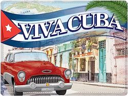 DODINO Plaque rétro vintage VIVA CUBA, 30x40cm, Design Retro pour la décoration