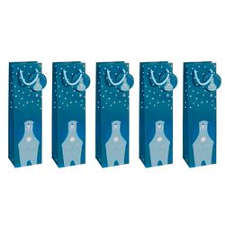 SIGEL GT054 Borsa da regalo Bottle, blu petrolio, 10 x 35 cm